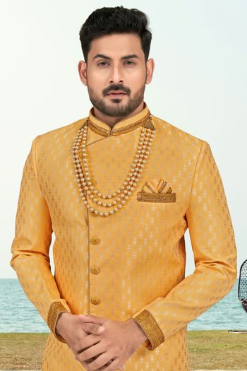 Banarasi Jacquard Stitched Sherwani KP04126193