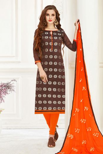 Banarasi Jacquard Unstitched Churidar Suit SM03230769