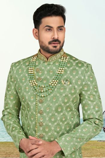 Banarasi Silk Stitched Indo Western Sherwani KP04126181