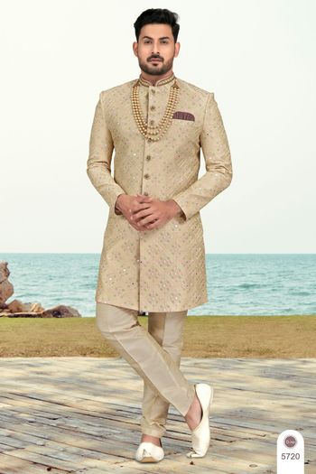 Banarasi Silk Stitched Sherwani KP04126189