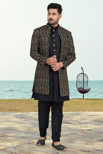 Banarasi Silk Stitched Sherwani KP04126198