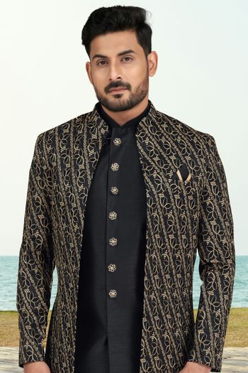 Banarasi Silk Stitched Sherwani KP04126198