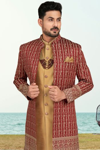 Banarasi Silk Stitched Sherwani KP04126194