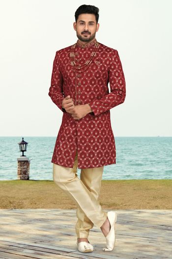 Banarasi Silk Stitched Sherwani KP04126201