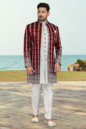 Banarasi Silk Stitched Sherwani KP04126203