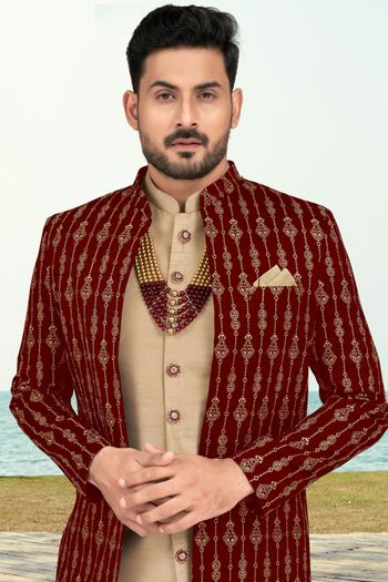 Banarasi Silk Stitched Sherwani KP04126206