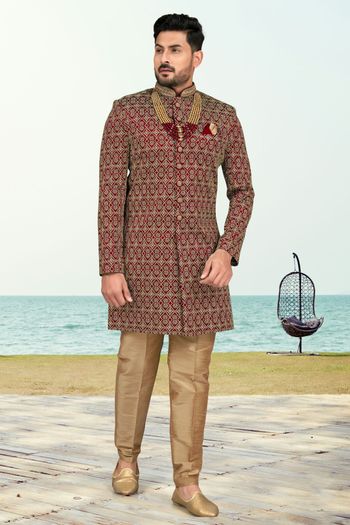 Banarasi Silk Stitched Sherwani KP04126213