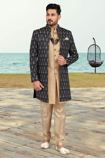 Banarasi Silk Stitched Sherwani KP04126196