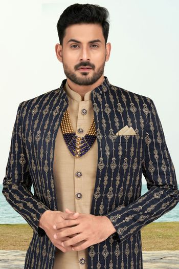 Banarasi Silk Stitched Sherwani KP04126196