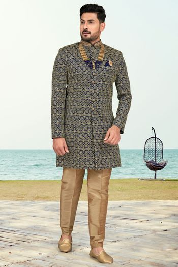 Banarasi Silk Stitched Sherwani KP04126204