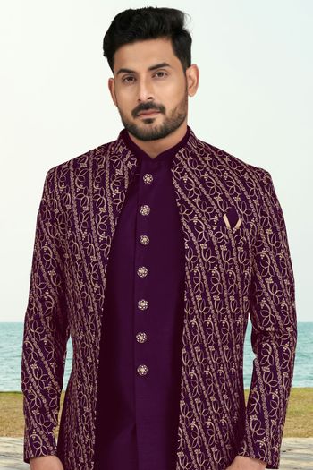 Banarasi Silk Stitched Sherwani KP04126209