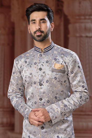 Banarasi Soft Jacquard Stitched Sherwani KP04126234