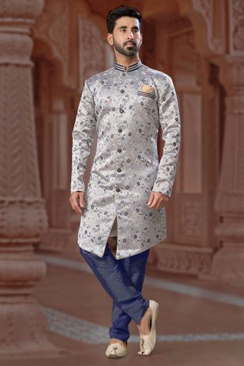 Banarasi Soft Jacquard Stitched Sherwani KP04126255