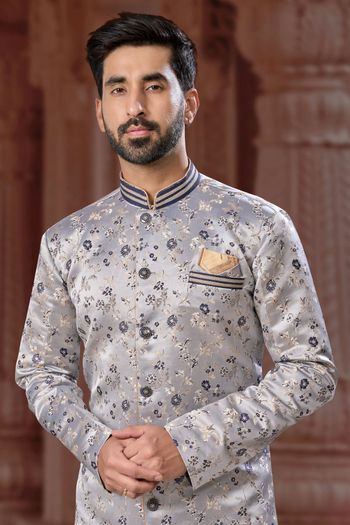 Banarasi Soft Jacquard Stitched Sherwani KP04126255