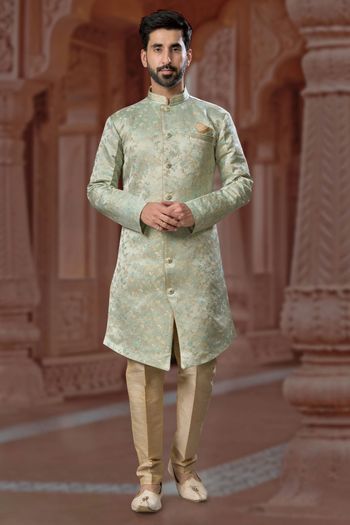 Banarasi Soft Jacquard Stitched Sherwani KP04126236