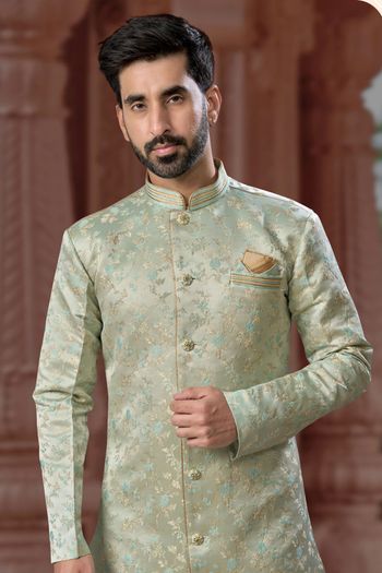 Banarasi Soft Jacquard Stitched Sherwani KP04126236