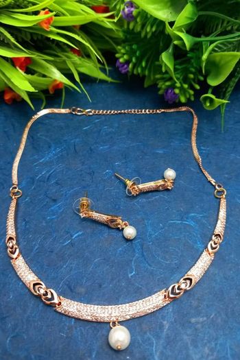 Brass Copper Plated Palted Necklace Set NS05790080