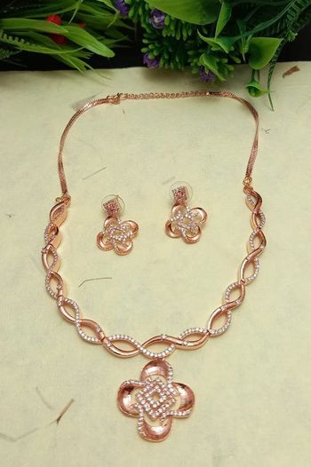 Brass Copper Plated Palted Necklace Set NS05790081