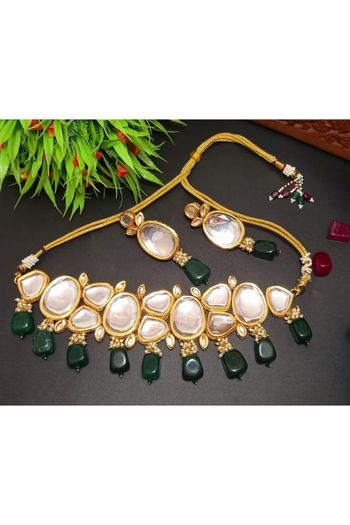 Brass Gold Plated Necklace Set NS05790088