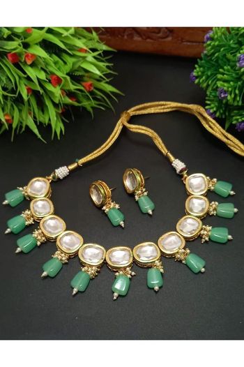 Brass Gold Plated Necklace Set NS05790089