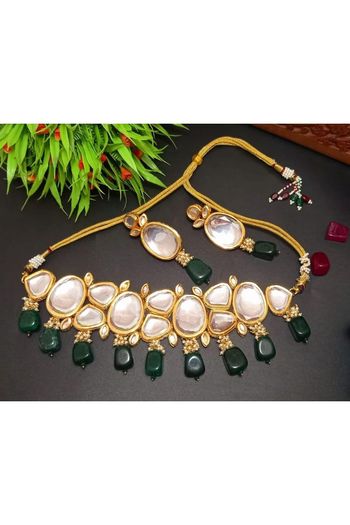 Brass Gold Plated Necklace Set NS05790091