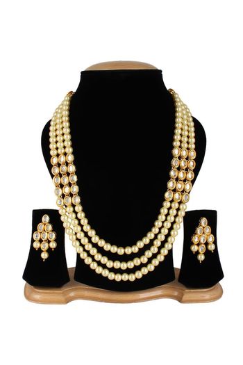 Brass Gold Plated Necklace Set NS05790125