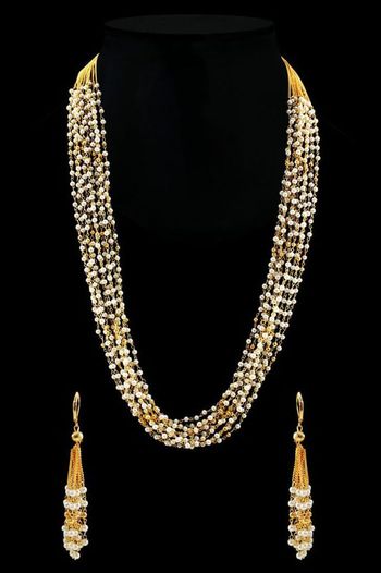 Brass Rhodium Palted Necklace Set NS05790063