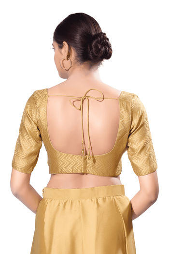 Brocade Padded Back Open Blouse SR04741820