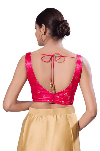 Gajji Silk Padded Back Open Blouse SR04741822