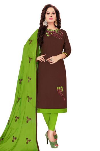 Glass Cotton Unstitched Churidar Suit SM03230699