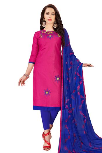 Glass Cotton Unstitched Churidar Suit SM03230700