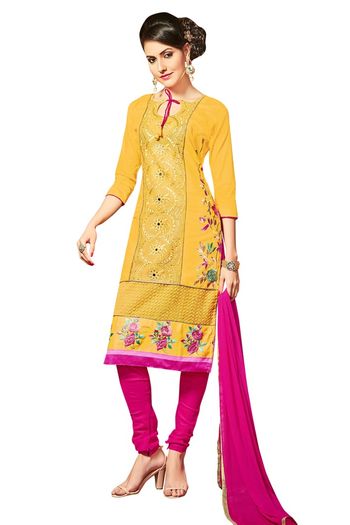 Glaze Cotton Unstitched Churidar Suit SM03230786