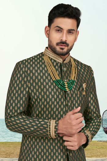 Jacquard Stitched Indo Western Sherwani KP04126180