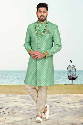 Jacquard Stitched Indo Western Sherwani KP04126177