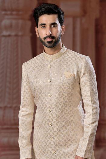 Jacquard Stitched Sherwani KP04126223