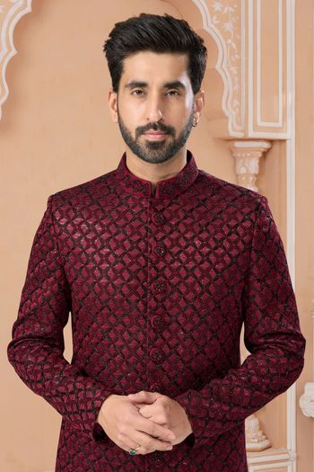 Jacquard Stitched Sherwani KP04126247