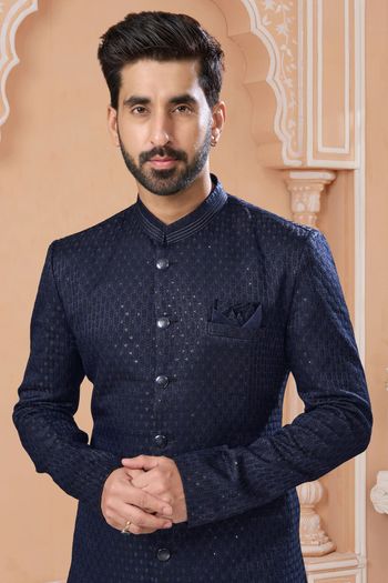 Jacquard Stitched Sherwani KP04126232