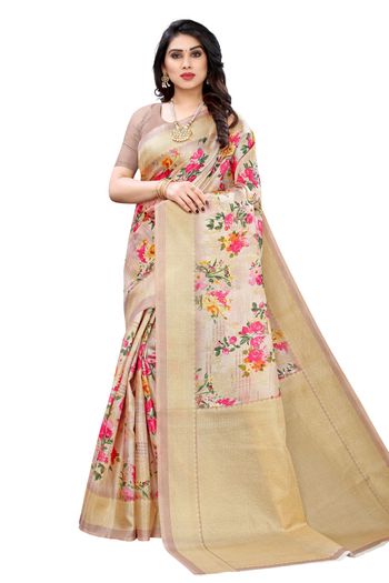 Khadi Silk Casual Wear Printed Saree SR05170463