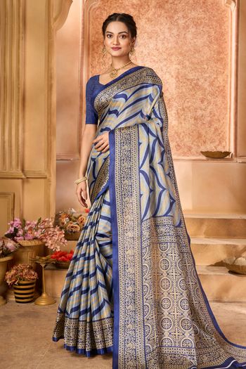 Khadi Silk Casual Wear Printed Saree SR05170479