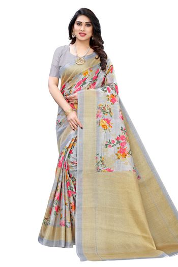 Khadi Silk Casual Wear Printed Saree SR05170464