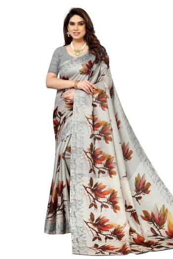 Khadi Silk Casual Wear Printed Saree SR05170473