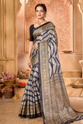 Khadi Silk Casual Wear Printed Saree SR05170478