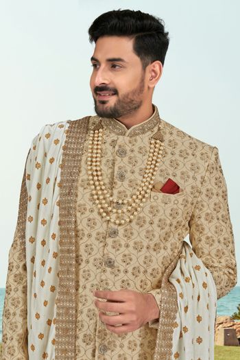 Kora Shine Silk Stitched Indo Western Sherwani KP04126183