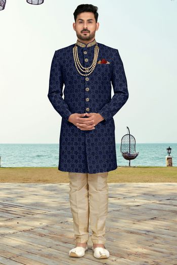 Kora Shine Silk Stitched Sherwani KP04126200