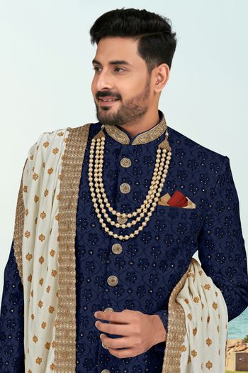 Kora Shine Silk Stitched Sherwani KP04126200