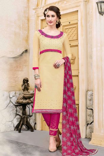 Modal Cotton Unstitched Straight Suit SM03230850