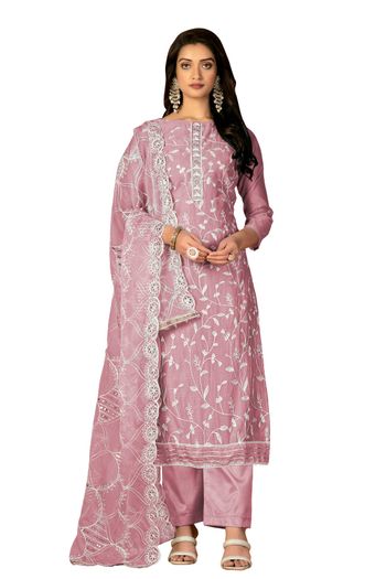 Modal Silk Unstitched Straight Suit SM03230916