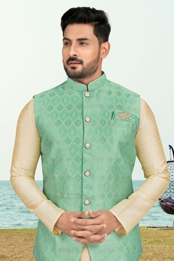 Silk Dhupion Stitched Jacket Kurta Pajama KP04126168