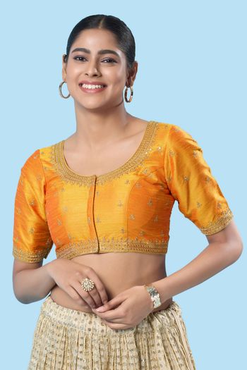 Jacquard Padded Blouse In Blue Colour - BL1391265 Jacquard Padded Blouse In Blue Colour - BL1391265
