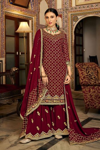 Chinon Semi Stitched Sharara Suit SS05350046